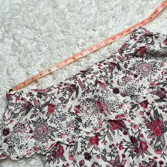 American Eagle Floral Off the Shoulder Floral Flowy Layered Boho Bohemian DDD10 - Picture 5 of 7